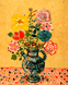 アイズピリ　バラの花と水色の花瓶