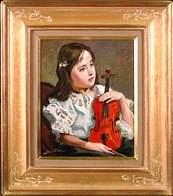 奥龍之介　バイオリンを抱く少女