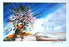 レイモン プレ　ピアノと花束