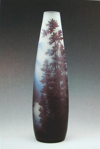 エミール・ガレ　山水風景文花瓶