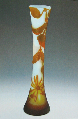 エミール・ガレ　スイカズラ文花瓶