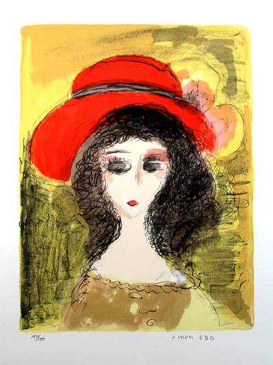 真作保証】織田広喜「少女」油彩画 赤い帽子 kenza.re